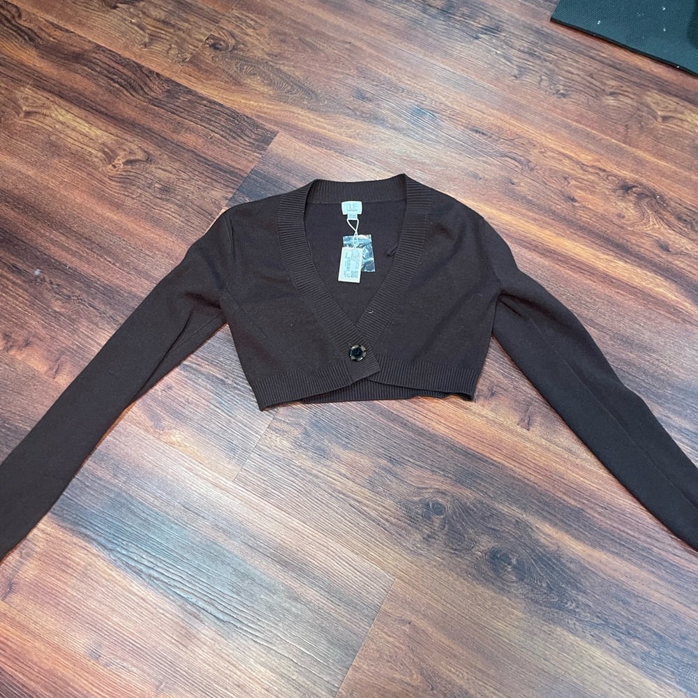 Garage Cropped Brown Sweater NWT